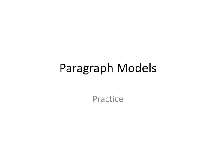 paragraph models