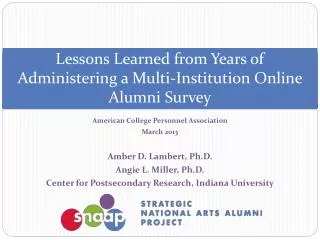 Lessons Learned from Years of Administering a Multi-Institution Online Alumni Survey
