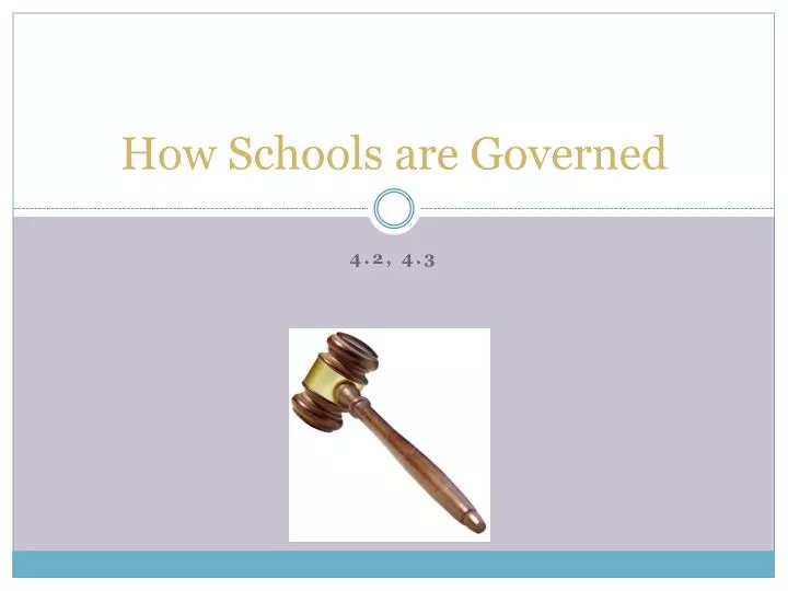 how schools are governed