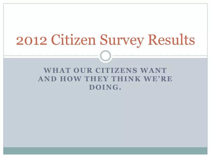 2012 citizen survey results