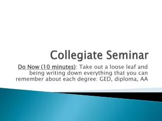 Collegiate Seminar