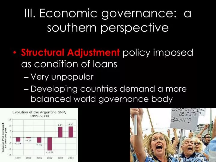 iii economic governance a southern perspective