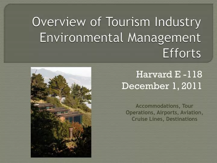 overview of tourism industry environmental management efforts