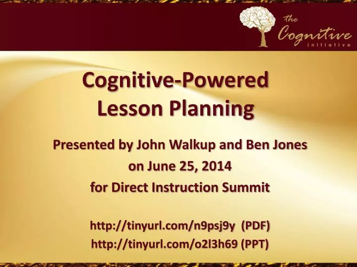 cognitive powered lesson planning