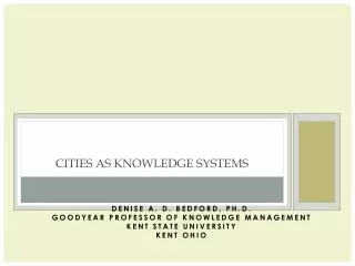 Cities as Knowledge Systems
