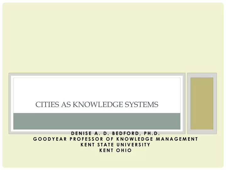 cities as knowledge systems