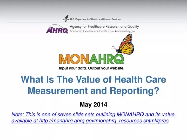 what is the value of health care measurement and reporting
