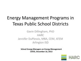 Energy Management Programs in Texas Public School Districts