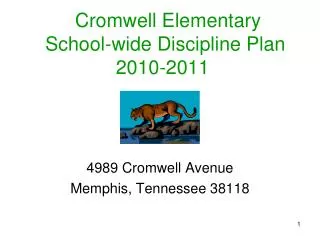 Cromwell Elementary School-wide Discipline Plan 2010-2011