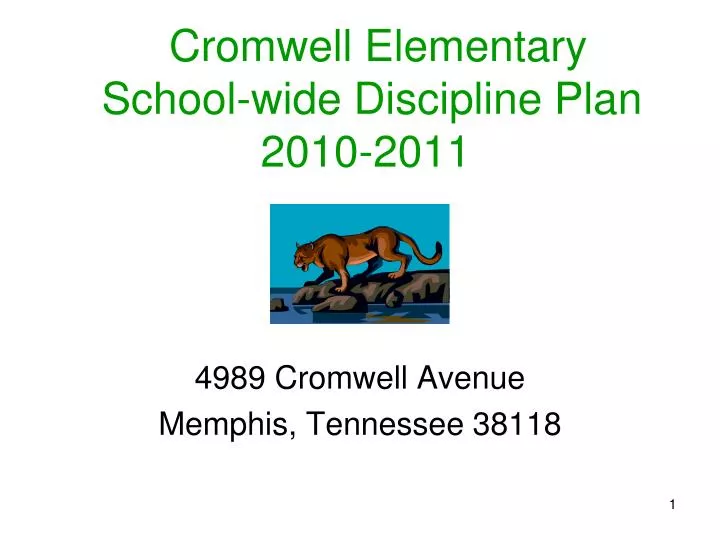 cromwell elementary school wide discipline plan 2010 2011