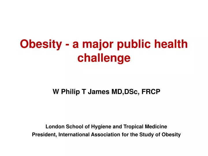 obesity a major public health challenge