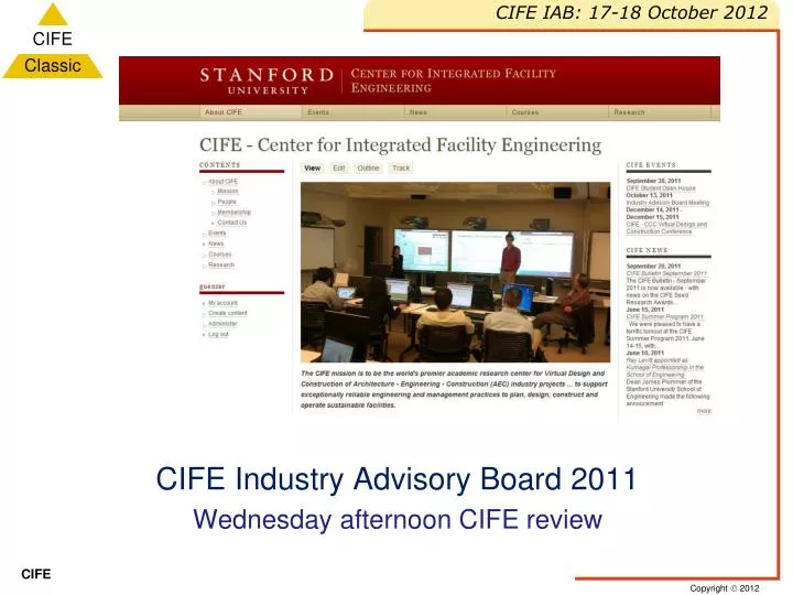 cife industry advisory board 2011 wednesday afternoon cife review