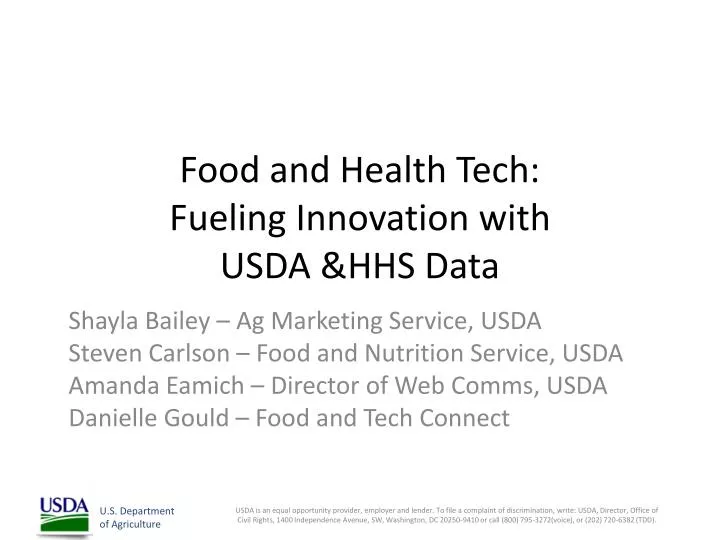 food and health tech fueling innovation with usda hhs data