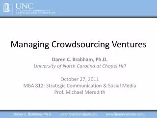 Managing Crowdsourcing Ventures