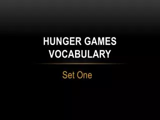 Hunger Games Vocabulary