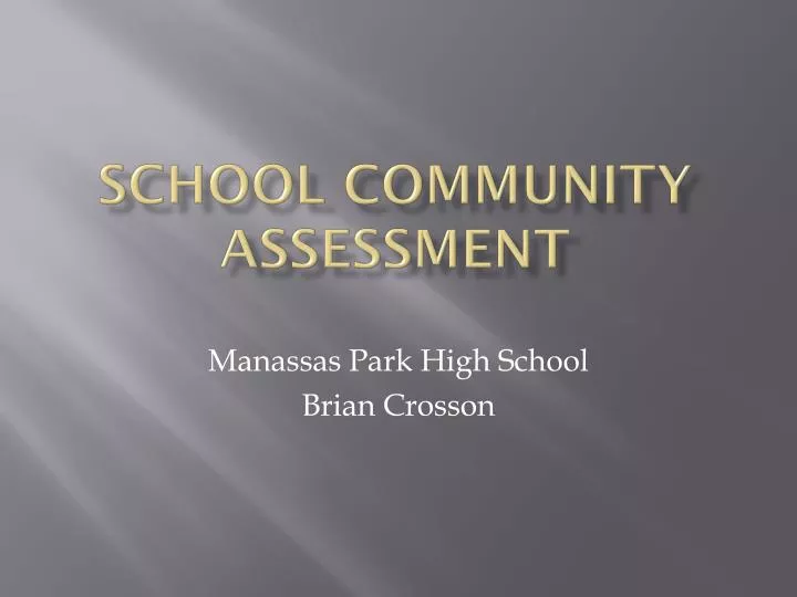school community assessment