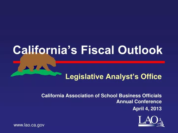 california s fiscal outlook