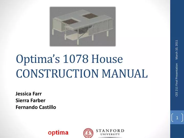 optima s 1078 house construction manual