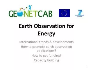 Earth Observation for Energy