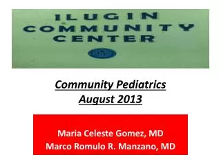 Community Pediatrics August 2013