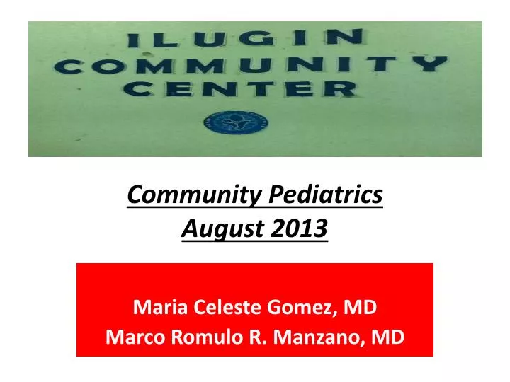 community pediatrics august 2013