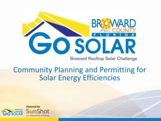 Community Planning and Permitting for Solar Energy Efficiencies