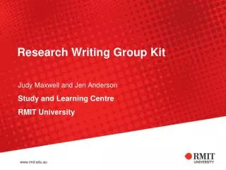 Research Writing Group Kit