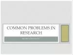 Common Problems in Research - slide 1