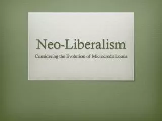 Neo-Liberalism