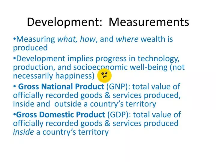 development measurements