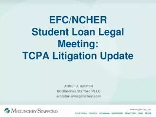 EFC/NCHER Student Loan Legal Meeting: TCPA Litigation Update