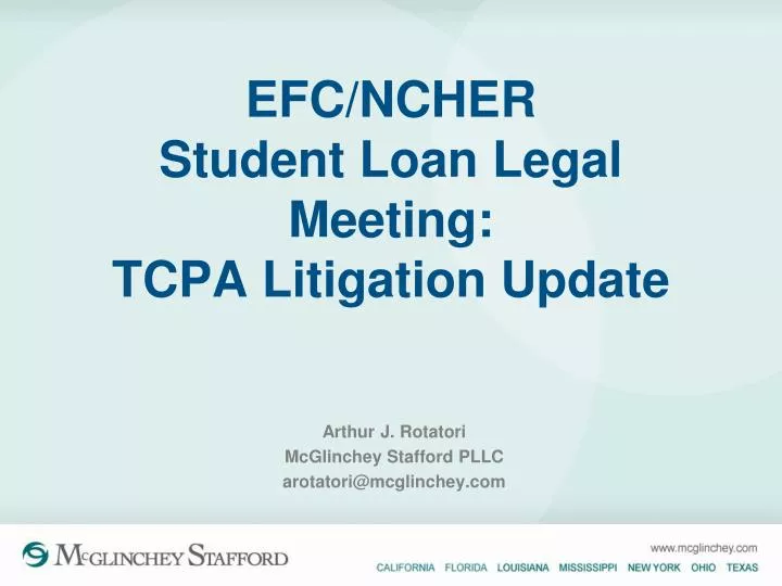 efc ncher student loan legal meeting tcpa litigation update