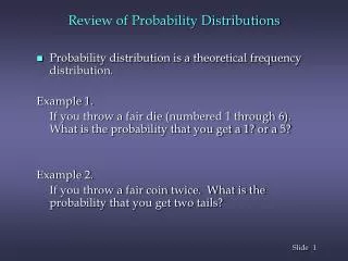 Review of Probability Distributions