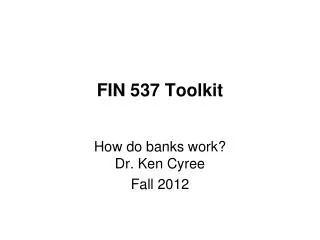 fin 537 toolkit
