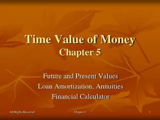 Time Value of Money Chapter 5