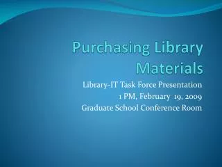 Purchasing Library Materials