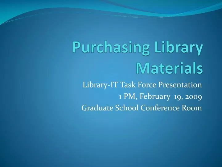 purchasing library materials