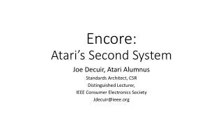 encore atari s second system