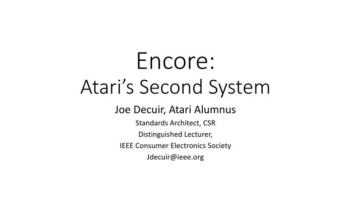 encore atari s second system