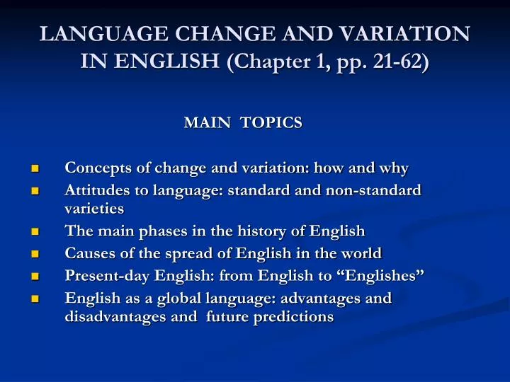 language change and variation in english chapter 1 pp 21 62