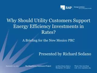Why Should Utility Customers Support Energy Efficiency Investments in Rates?