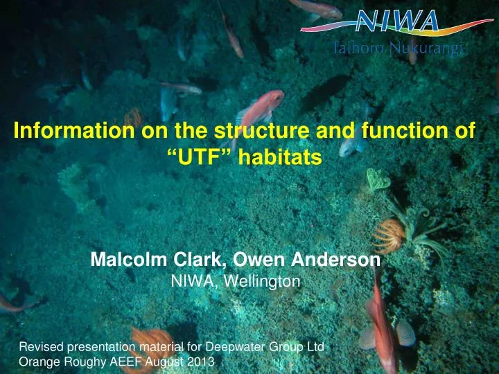 information on the structure and function of utf habitats