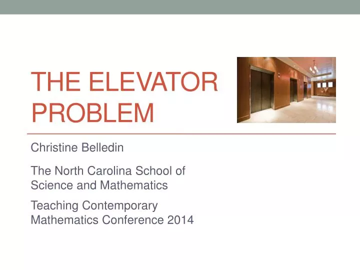 the elevator problem