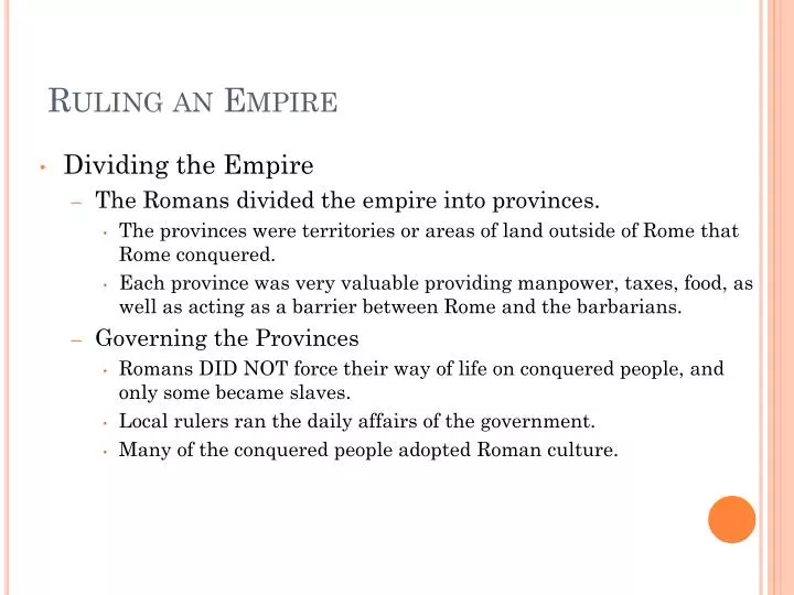 ruling an empire