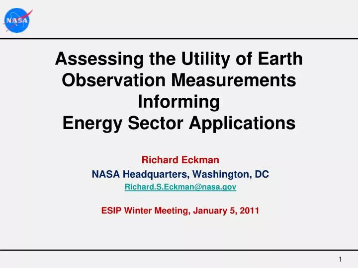 assessing the utility of earth observation measurements informing energy sector applications