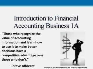 Introduction to Financial Accounting Business 1A