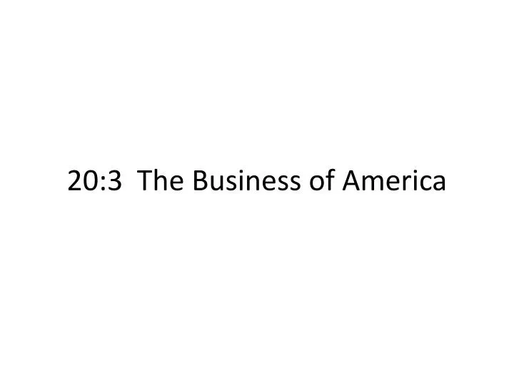 20 3 the business of america