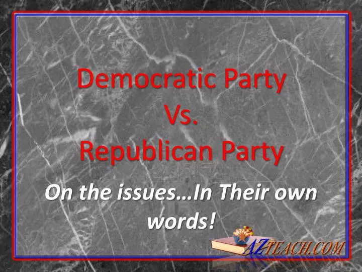 democratic party vs republican party