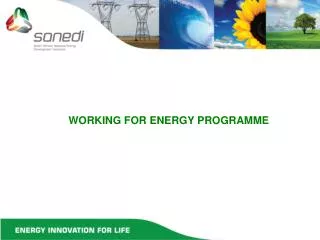 WORKING FOR ENERGY PROGRAMME