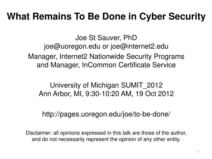 what remains to be done in cyber security